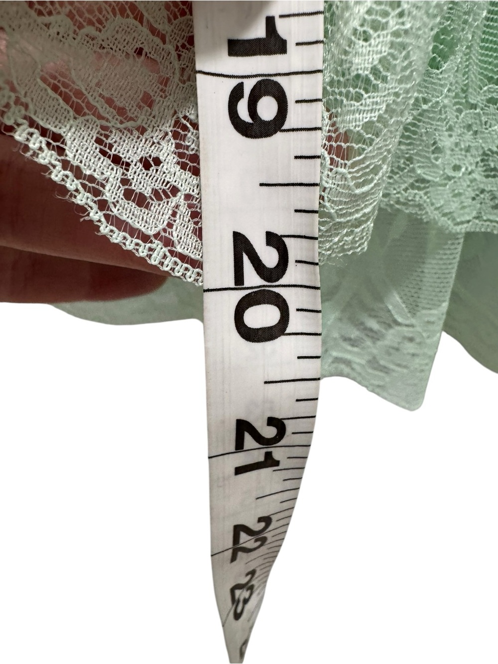 Dolan Light Green Lace-Trim Sheer Women's Top. Size Medium - Picture 4 of 7